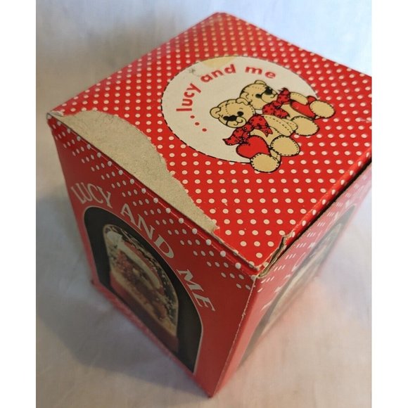 80s Snow Globe Lucy Bear Vtg Enesco Dome Christmas Rigg Teddy And Me  1982 Boxed - Picture 7 of 12